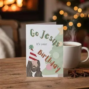 "Go Jesus. It's your Birthday" Card, Birthday Cards, Cards for Birthday, Canva Birthday Card, Cute Birthday Card, Printable Birthday