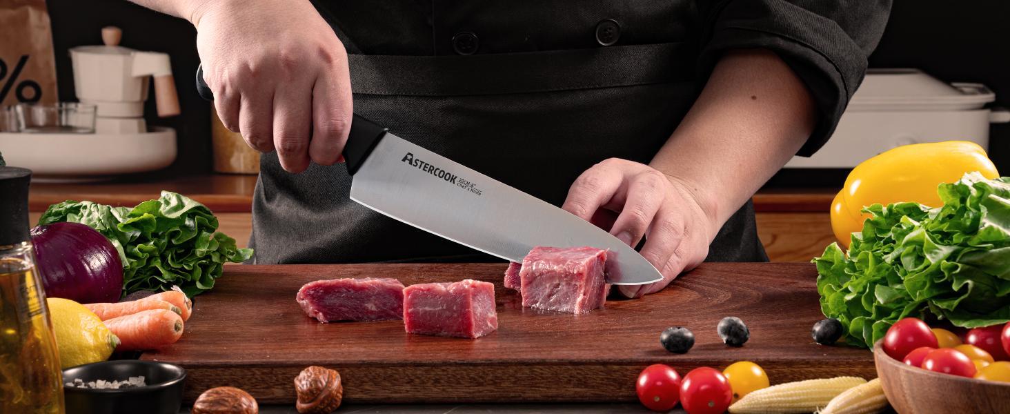 Astercook Knife Set, 14 Counts Kitchen knives Set with Built-in Sharpener,Sharp & Rust Resistant Dishwasher Safe, Block Astercook Knife Set, 14 Counts Kitchen knives Set with Built-in Sharpener,Sharp & Rust Resistant Dishwasher Safe, Block