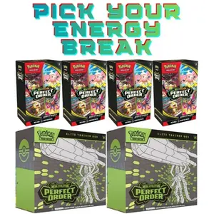*READ DESCRIPTION* Break 145: (2) Perfect Order ETB, (4) Perfect Order Booster Bundle Pick Your Energy Cards Grass Water Fire Electric Fighting Dark Psychic Steel1