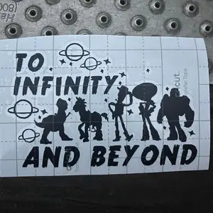 Window Decal - To Infinity and Beyond Design with Space Theme Characters and Planets Graphic