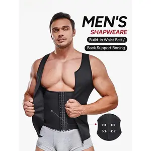 Men's  Waist Trainer Trimmer Compression Vest Steel Bone Support  Outdoor Sport Exercise Athletic