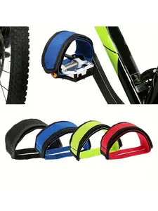 1PC bicycle pedal strap, bicycle pedal strap, bicycle pedal dog muzzle, bicycle pedal strap, bicycle ultra-light pedal strap, green, wear-resistant nylon, Velcro fixed, riding accessories