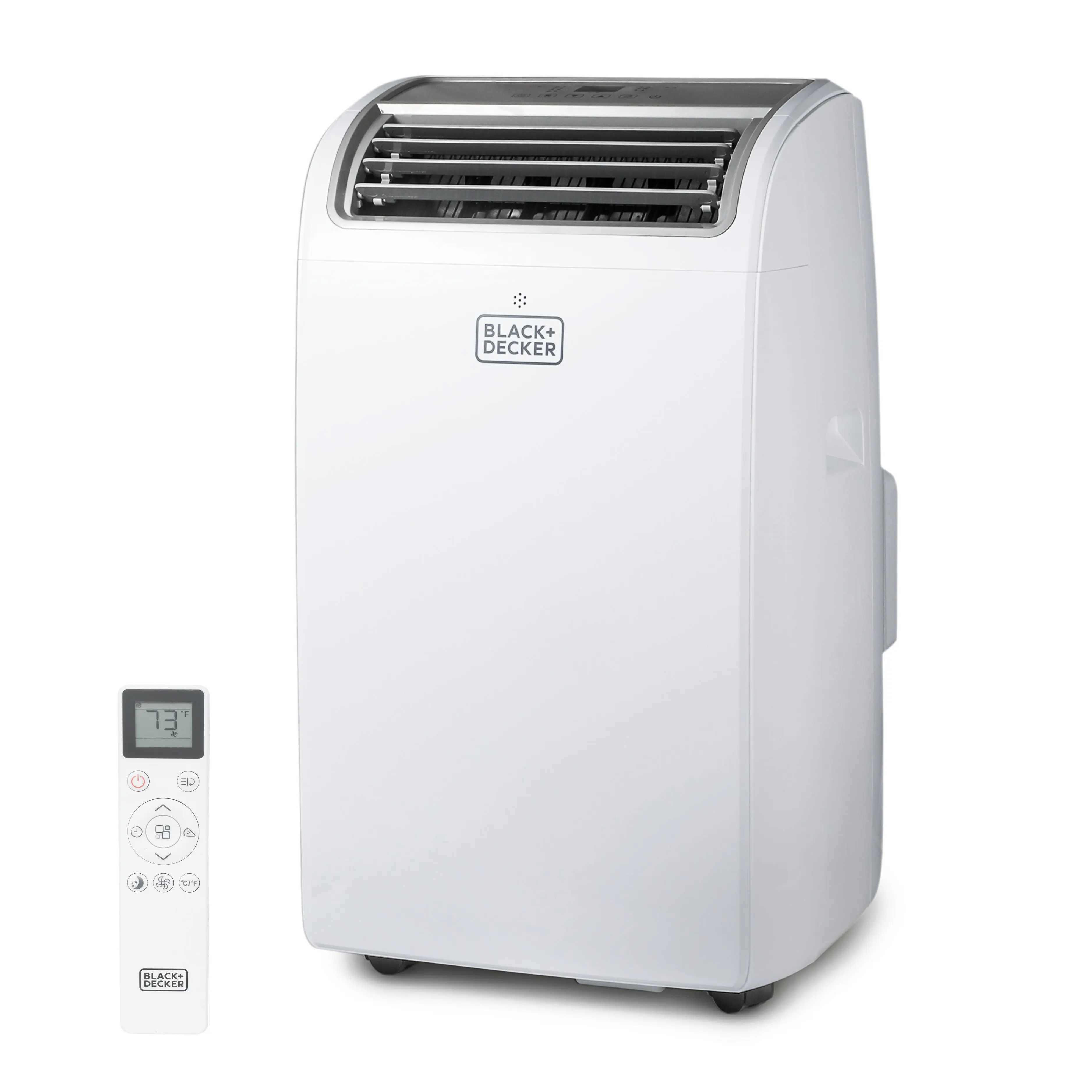 BLACK+DECKER Portable Air Conditioner with Heat, 12,000 BTU with 10,500 BTU Heating for Rooms Up To 550 Sq. Ft., Portable AC with Follow Me Remote Control , BPT08HWTB, White