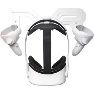 VR Headset and Controller Wall Mount Storage Stand Hook Compatible for Meta Quest 3 / Quest 2 / Pro / 1, PSVR 2, Pico 4, Rift S, Hp Reverb G2, HTC Vive, Valve Index, PS VR (White)