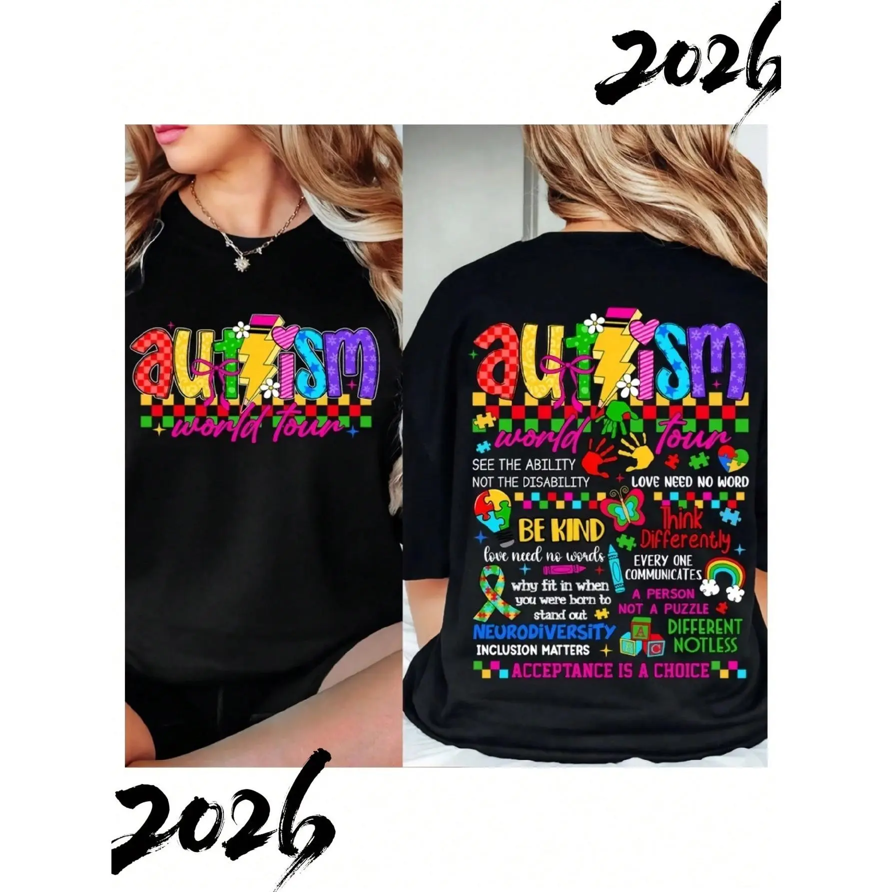 2026Autism World Tour, Autism Awareness Month, Awareness Month Gift, Choose To Be Kind Svg, Autism Awareness Sublimation