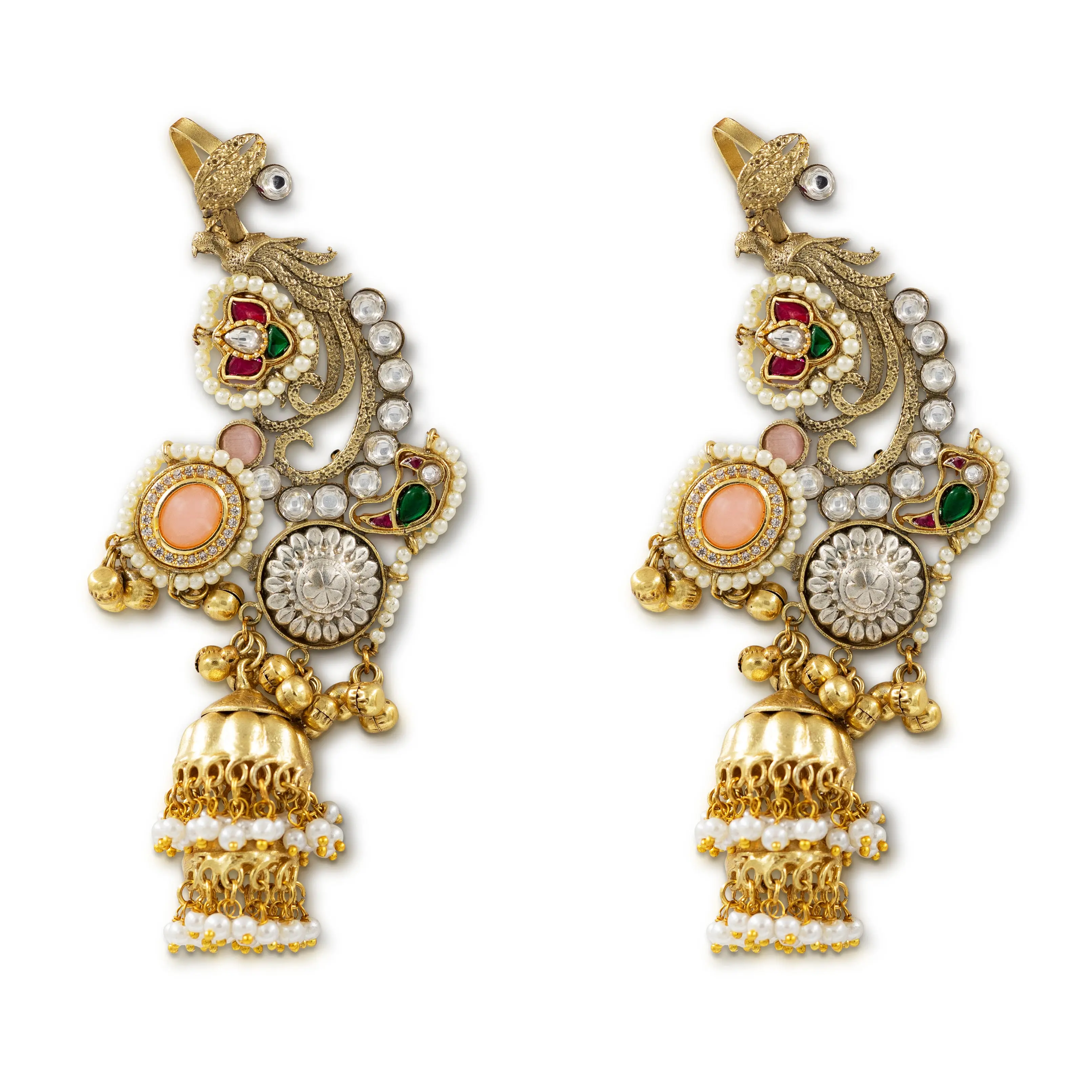 Peach & Multicolor Antique Gold