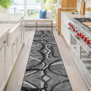 Geometric Pattern Long Hallway Rug, 1 Count Modern Style Bedroom Bedside Rug, Machine Washable Home Long Rug for Cloakroom & Balcony & Entryway Door, Kitchen Area Rug, Kitchen Runner Rug, Decorative Area Rug