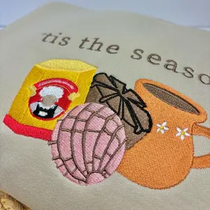 Pink Concha Embroidered Sweater for Women - Perfect for the Holidays - Pullover, Womenswear Crewneck,Unisex T-shirt Sweatshirt Hoodie