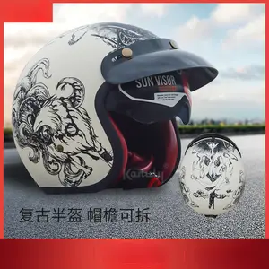 Motorcycle Helmet Retro Half Helmet Electric Car Baby Boy and Girl Summer with Endoscope Mint Hero Wakeboard Helmet Santa Claus Motorcycle Helmet Cover