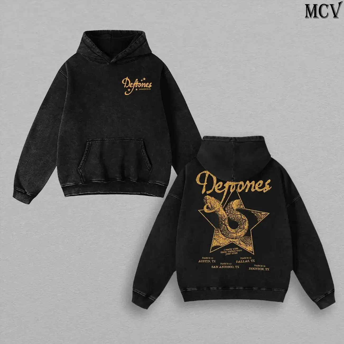 Deftones Hoodie Washed – Kimdracula Vintage Heavy Cotton Unisex Oversize Alternative Metal Shoegaze Nu Metal Graphic, Deftones T-Shirt & Sweatshirt Y2K Dark Aesthetic Streetwear Concert Fan Merch Collector Top for Men and Women Fans XR4