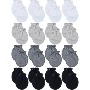 16 Pairs Newborn Baby Cotton Mittens No Scratch Gloves Unisex Newborn Mittens for baby Boys Girls 0-6 Months