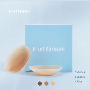 Puffique Non-Adhesive Grippy Nipple Covers - NO GLUE -Skin-safe Silicone - Seamless Inserts For Workout & Swim - Rinse & Reuse