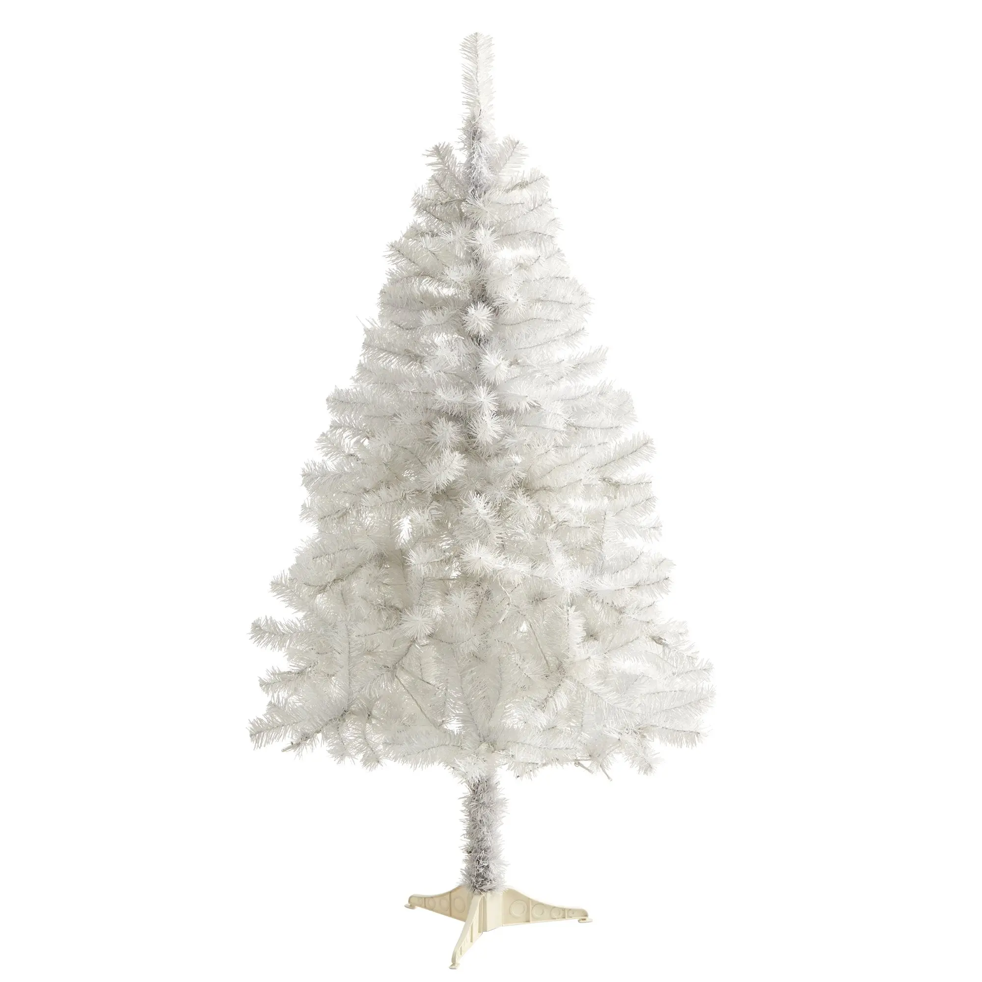 5ft White Artificial Standing Christmas Tree with 350 Bendable Branches, Festive Decoration for Home Supplies