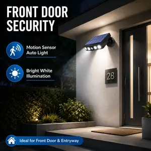 1/2/4PCS Solar Motion Sensor Wall Light, 4 LED White Light Outdoor Security Lamp, 3 Lighting Modes, 1200mAh Battery