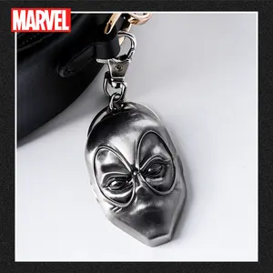 Marvel Officially Licensed Deadpool Mask Pewter Stylish Keychain, Metal Pendant for Backpack & Car Keys, Creative Desk Decor, Perfect Gift