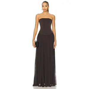 Lovers and Friends Delia Gown in Chocolate Brown