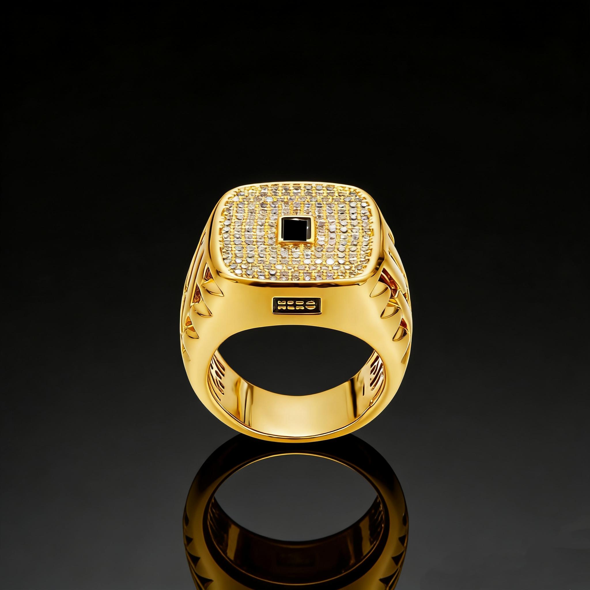 14K Real Gold-Plated Diamond Ring Fashionable hip-hop style Street Style Waterproof Hypoallergenic Colorfast Suitable for both men and women The Perfect Gift for Him 14K Real Gold-Plated Diamond Ring Fashionable hip-hop style Street Style Waterproof Hypoallergenic Colorfast Suitable for both men and women The Perfect Gift for Him