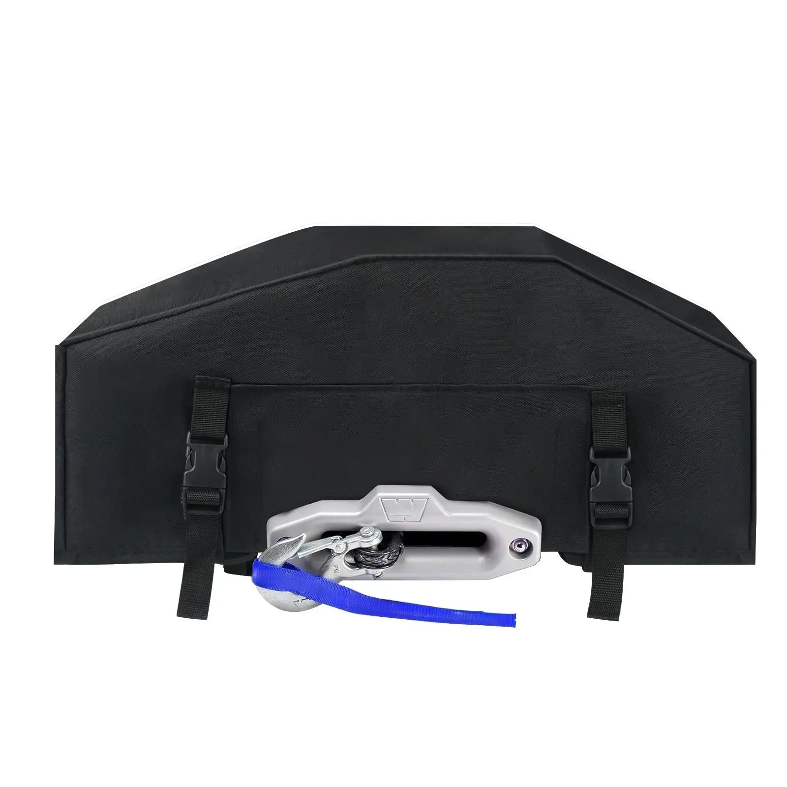 Heavy-Duty Portable Winch Cover, Durable Unlined UV-Proof Waterproof Fabric Accessory, 8000-13500 lbs Capacity, Automotive & Motorcycle Exterior Electric Hook Claw Winch Protector for Indoor Outdoor Towing Use, Durable Cover