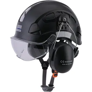 3-in-1 Safety Hard Hat with Visor and Hearing Protection Vented Work Gear for Forestry Chainsaw Arborist Logging Tree Cutting Men Women