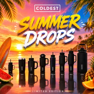 COLDEST Summer Drops –  Limitless, Premium Insulated Stainless Steel Water Bottle | 36oz, 46oz, 15oz, 24oz, 6oz, 32oz Perfect Gift for Athletes, Travelers, Coworkers & Family | Leakproof, Durable, Ice-Cold Hydration for Gym, Work