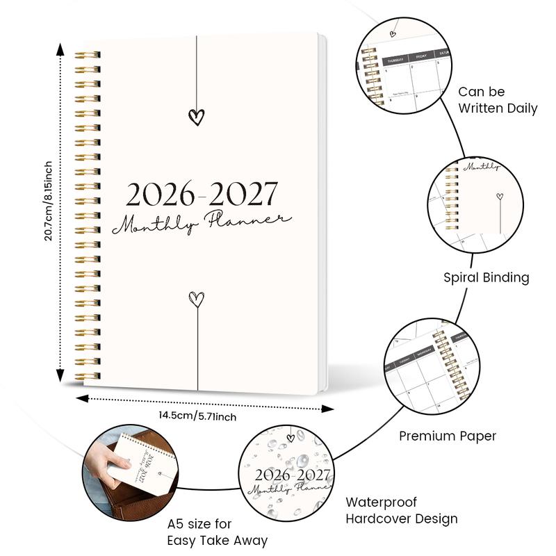 Jan 2026–Dec 2027 Monthly Planner, 24-Month College Planner and Weekly Agenda Notebook, Simplified To-Do Planner to Boost Productivity