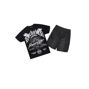 Tally Black T-Shirt/Denim Short Set