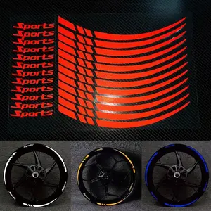 Universal Reflective Wheel HUB Stickers, Sport Style Letter Decorative Stickers, Motorcycle Wheel HUB Decoration, Reflective Wheel HUB Stickers