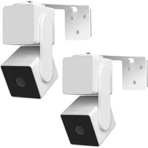 2Pack Adhesive Metal Wall Mount Bracket, Compatible with Wyze V3/V2,  Nest Cam, Eufy Security Solo Indoor Cam E220/P24, Mini Pan Tilt Cam, No Drilling VHB Stick On or Screw Install