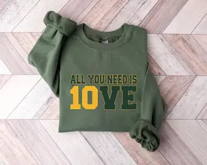 All You Need is Love Packers Shirt, All You Need Is Jordan Love Football Sweatshirt, Green Bay Fan Gift