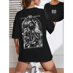 Vintage Limited Edition Sleep Token Container, Gothic Heavy Metal Band Graphic Tee, Casual Round Neck T-Shirt for Music Lovers