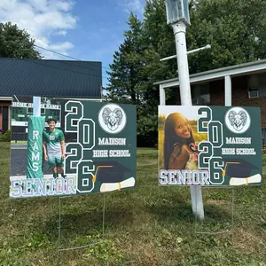Senior Yard Sign for High School 2026 Graduation with Personalized Photo and Mascot Design