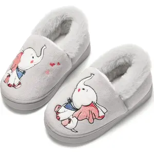 L-SOK017   Toddler Boys Girls Slippers Fluffy Little Kids House Slippers Warm Fur Cute Animal Home Slipper