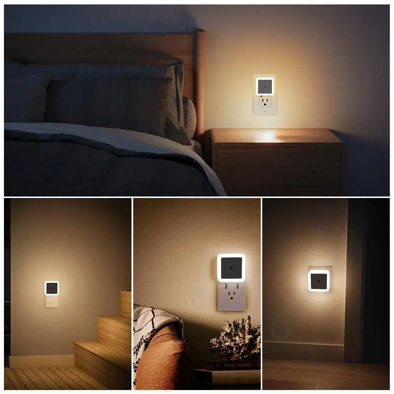6-Pack Bulk Plug-in LED Lamps (0.5W Power), Smart Dusk Sensor Dusk-to-Dawn, Daylight & Warm White LED Lights for Bedrooms, Bathrooms Home Decor Supplies