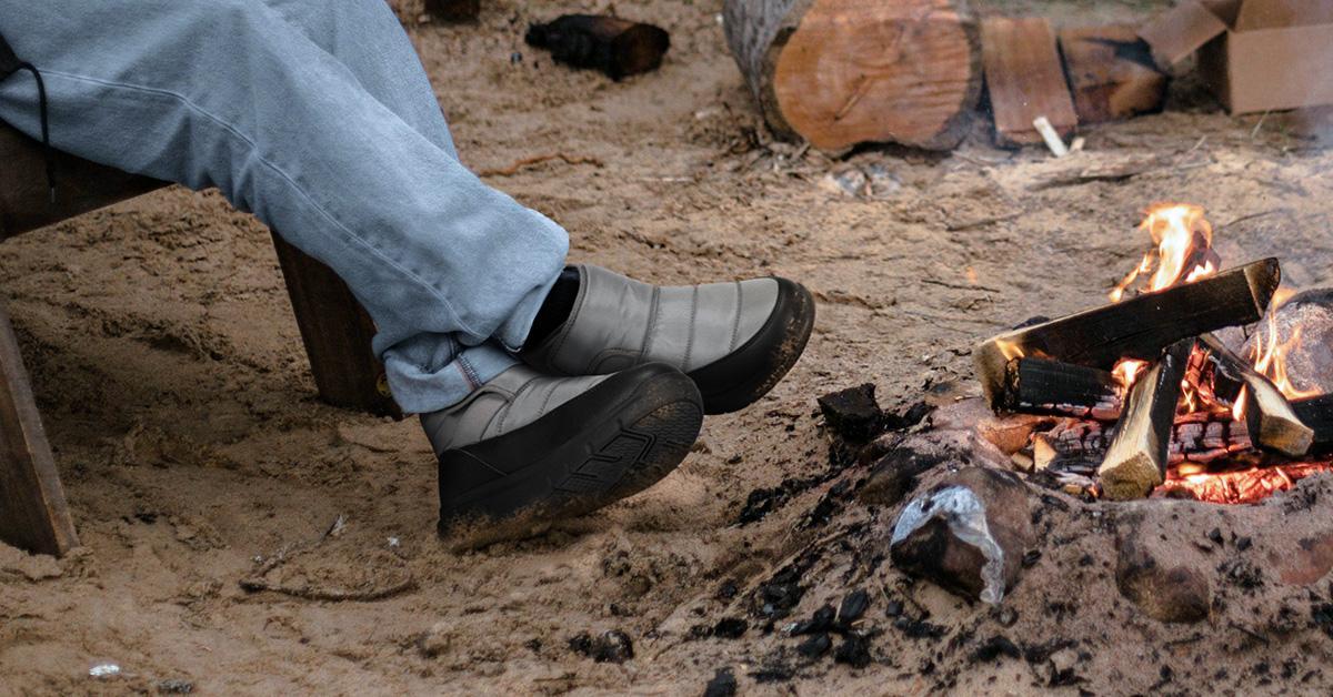 FitVille Mens Winter Boots V14 Wide Width Water Resistant Snow Boots for Men Lightweight Warm Fur Lined Walking Shoes Closed Toe