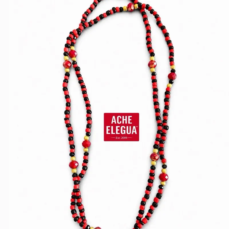 Elegua Eleke Handmade Heart Shaped Necklace, Orisha-Representing Unique Piece with Necklace