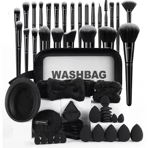 Makeup Tool Set, 56-Piece Cosmetic Cleaning Kit, Makeup Brush Washer, Includes Makeup Brush Set, Portable Professional Tools, Birthday Gift, Makeup Bag Set