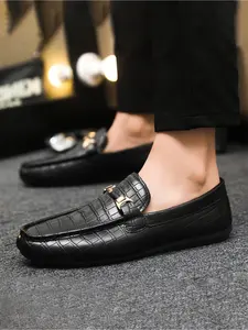 Men's Loafers Classic Fashion Comfort Soft Sole Slip-On Lightweight Driving Shoes, Versatility and Comfort Bean Shoes