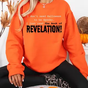 Spooky Revelations Halloween Sweatshirt, Crewneck, Scary Fall Jumper, Creepy Pullover, Autumn Top  Menswear Womenswear Unisex  Cotton Decoration Fabric Sweaters Man Long Sleeve Casual