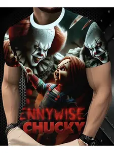 Scary Clown Halloween 3D T-shirt for Men and Women - Comfortable and Breathable