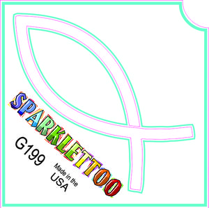 212 MAIN Cosmetic Tattoo Stencil - G199, 1.5x2.3x2.3 in 3-Ply FDA-Safe Fish Shape, Ruby Red Glitter Finish, Pack of 100 for Men's Costume Accessories
