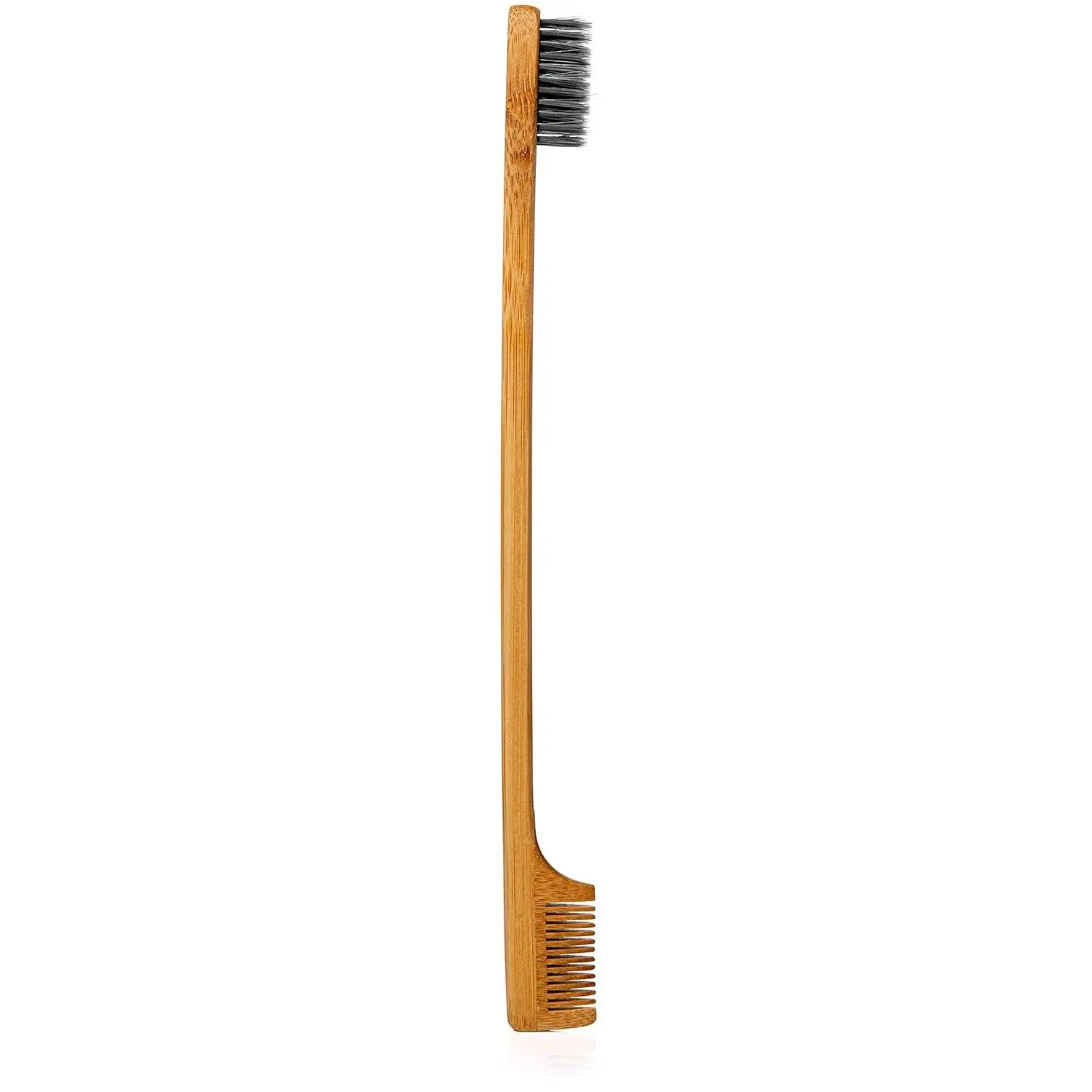 Edges Brush and Comb for Edge Control - Sturdy Bamboo Handle - Styling & Gentle Care Tools - Edge Fixer for Baby Hairs - Compact Curling Accessories for Curly Hair Haircare Heatless