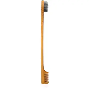 Edges Brush and Comb for Edge Control - Sturdy Bamboo Handle - Styling & Gentle Care Tools - Edge Fixer for Baby Hairs - Compact Curling Accessories for Curly Hair Haircare Heatless