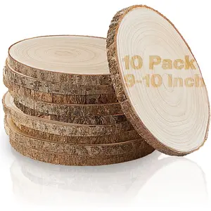 Set of (10) 9-10 Inches  Slices,  Centerpieces for Tables,  Slices for Centerpieces, Unfinished  Rounds for Rustic Wedding,  Shower, Party,  Paulownia Slabs