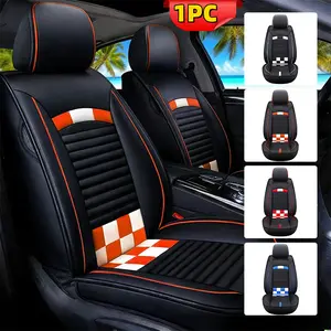 Lumbar Pillow 1PC Car Seat Covers Water-resistant Wear-resistant Soft Comfortable PU Leather Fully Wrapped Cushion Covers for All Seasons