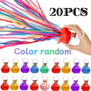 ASD 20pcs Handheld Confetti Flower Tubs with Colored Paper - Shimmering Ribbon And Paper Confetti, Ideal for Weddings, Birthdays, Celebrations, Graduation Parties
