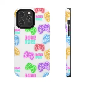 Neon Controllers Phone | Retro Gaming "Game Over" IPhone Samsung Case,phone Case Suitable for Iphone 11/12/13/14/15/16/17 Pro Promax Plus Air and Samsung S22/S23/S24/S25 Plus Ultra Fe