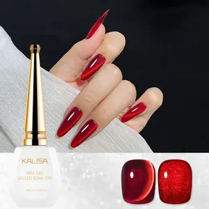 Kalisa Wine Cat Eye Gel Nail Polish, 15ML Ultra-Bright Magnetic UV Gel, Long-Lasting Dazzling Cat's Eye Effect, Perfect Festival Gift, Nail Art Manicure