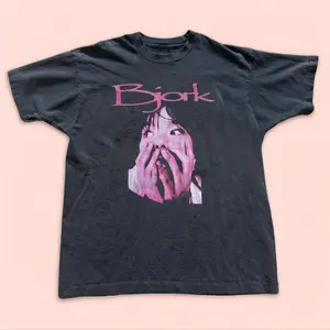 1990s Bjork black cotton baby tee