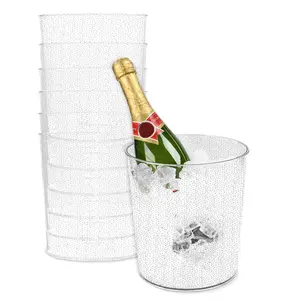 Spec101 Champagne Ice Bucket for Wine 6pk - 2.83L Silver Plastic Beverage Tub