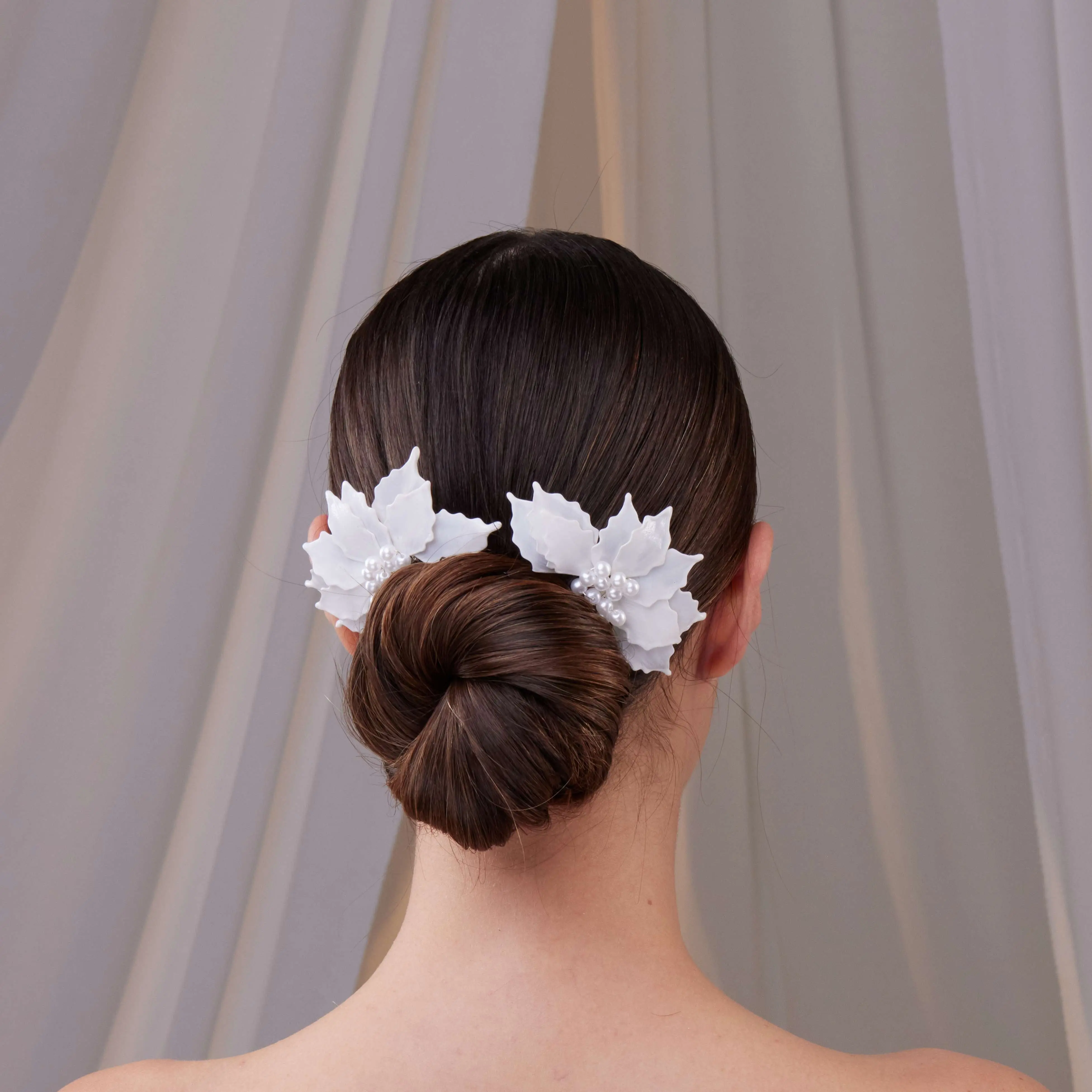 Two-Piece Resin Flower Wedding Hair Comb Set headband thick